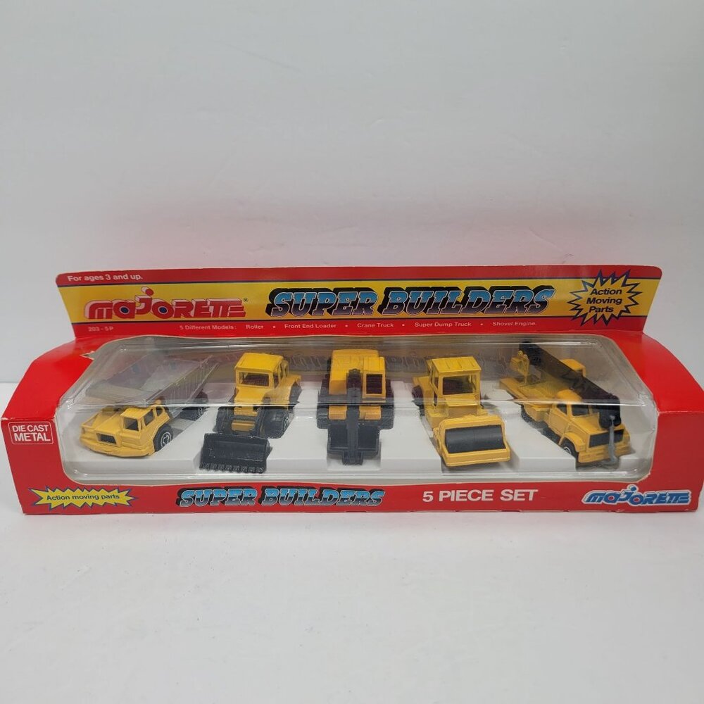 Majorette Super Builders 5 Piece Construction Vehicle Set NIB Made in France